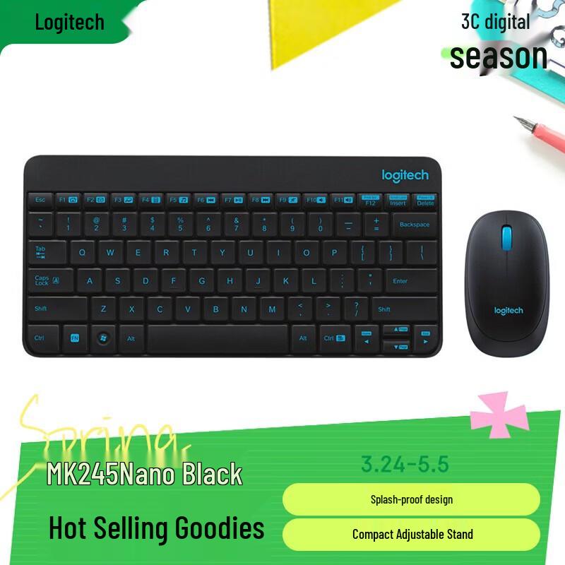 Logitech MK245 Nano Wireless Keyboard and Mouse Combo
Logitech MK245 Nano Wireless Keyboard and Mouse Combo