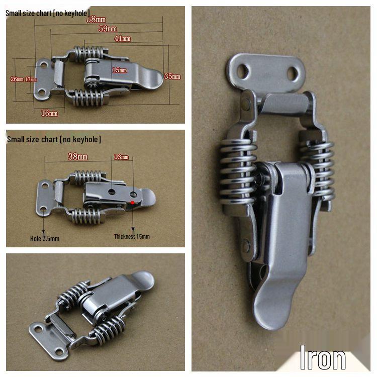 304 Stainless Steel Double Spring Locking Padlock Buckle for Wooden Box and Luggage.
304 Stainless Steel Double Spring Locking Padlock Buckle for Wooden Box and Luggage.