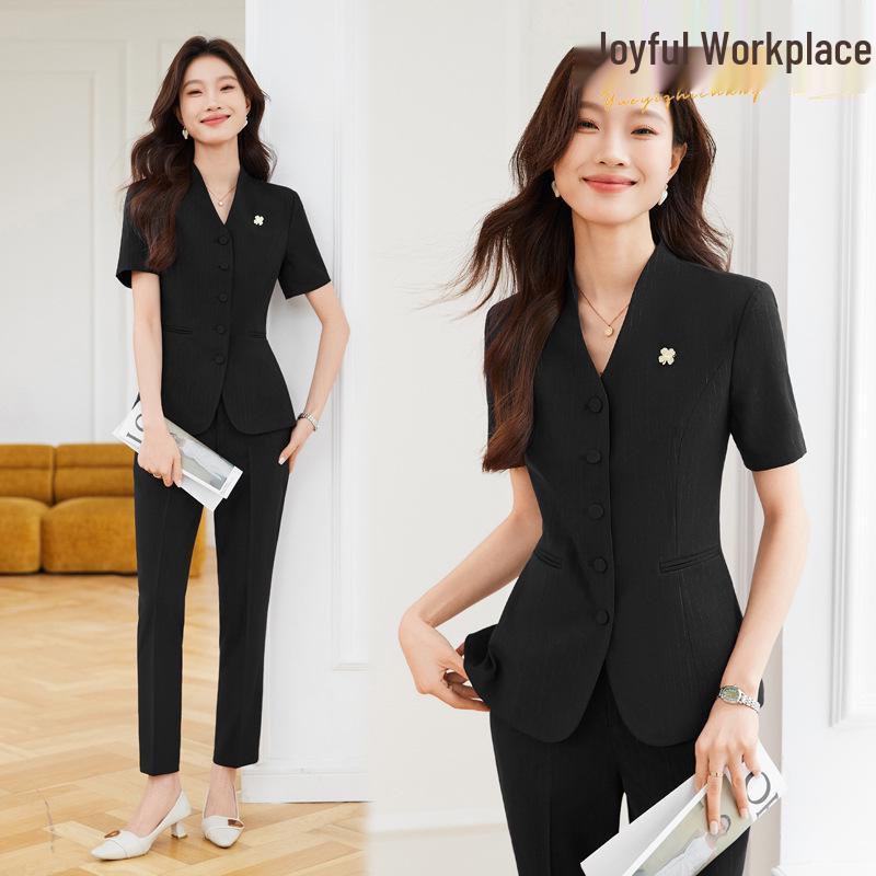 Women s Summer Short-Sleeved Suit Skirt Set - Professional Beautician and Salon Reception Workwear L
Women s Summer Short-Sleeved Suit Skirt Set - Professional Beautician and Salon Reception Workwear L