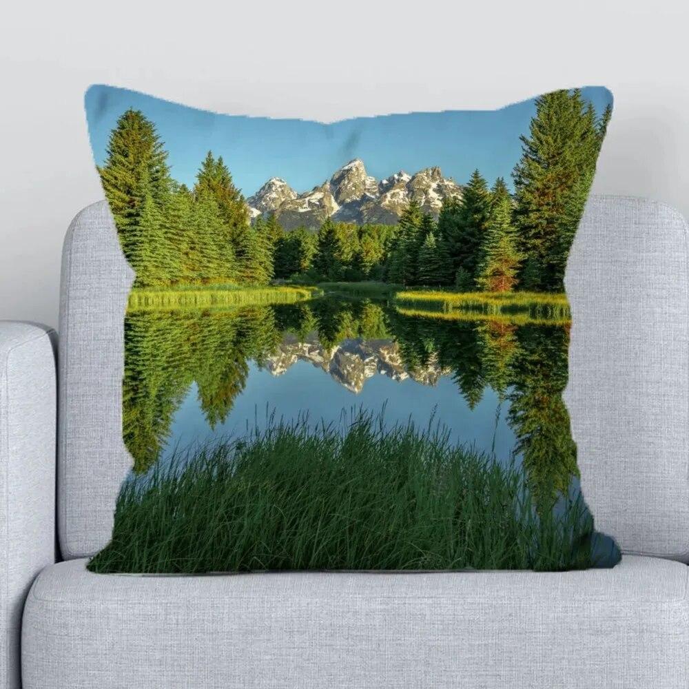 Чехол для подушки для дивана в офисе, гостиной, роскошное украшение для дома, чехол для подушки с рисунком отражения воды в озере и лесу 40x40cm
Чехол для подушки для дивана в офисе, гостиной, роскошное украшение для дома, чехол для подушки с рисунком отражения воды в озере и лесу 40x40cm
