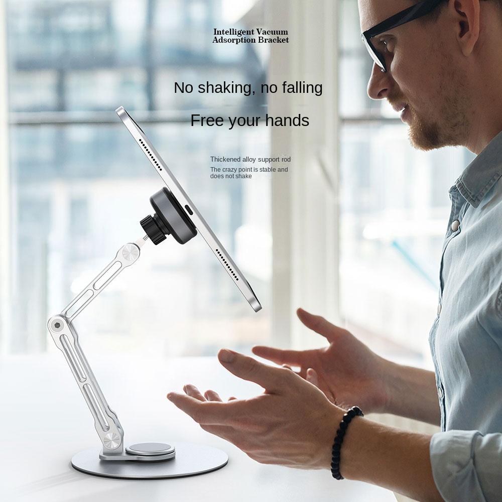 Vacuum adsorption desktop lift folding stand suitable for ipad aluminum alloy mobile phone tablet holder 
Vacuum adsorption desktop lift folding stand suitable for ipad aluminum alloy mobile phone tablet holder