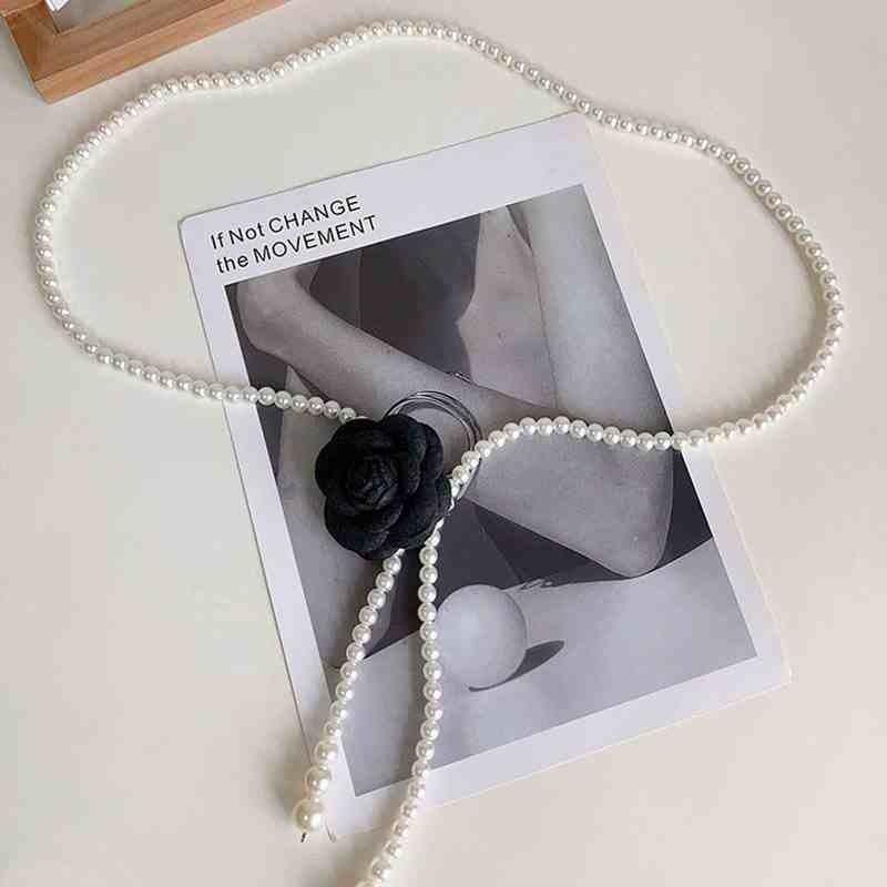 1 шт. Жемчужный пояс на талию Женский Новый стиль Декоративный универсальный пояс на талию с камелией Подходящий к платью, пальто, куртке Модный элегантный пояс black
1 шт. Жемчужный пояс на талию Женский Новый стиль Декоративный универсальный пояс на талию с камелией Подходящий к платью, пальто, куртке Модный элегантный пояс black