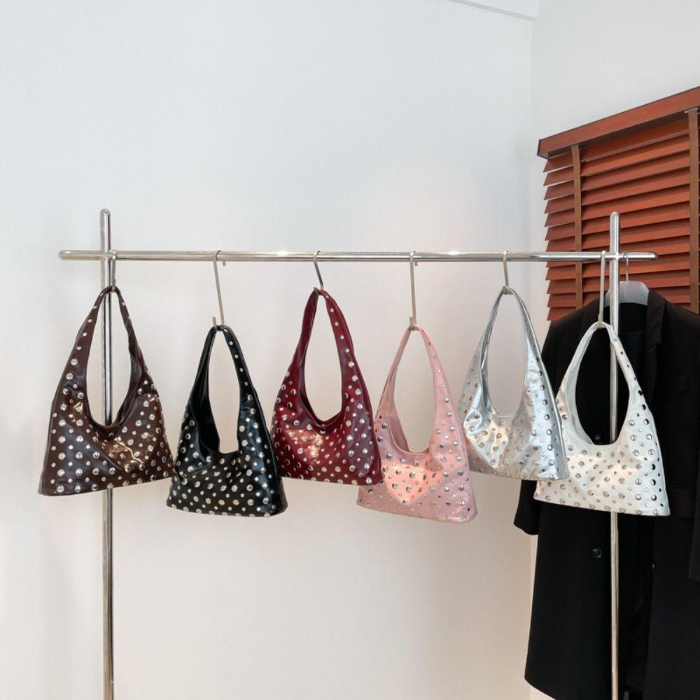 Metal Stud Y2k Underarm Bag Punk Style Bucket Bag Simple Underarm Bag Daily коричневий
Metal Stud Y2k Underarm Bag Punk Style Bucket Bag Simple Underarm Bag Daily коричневий