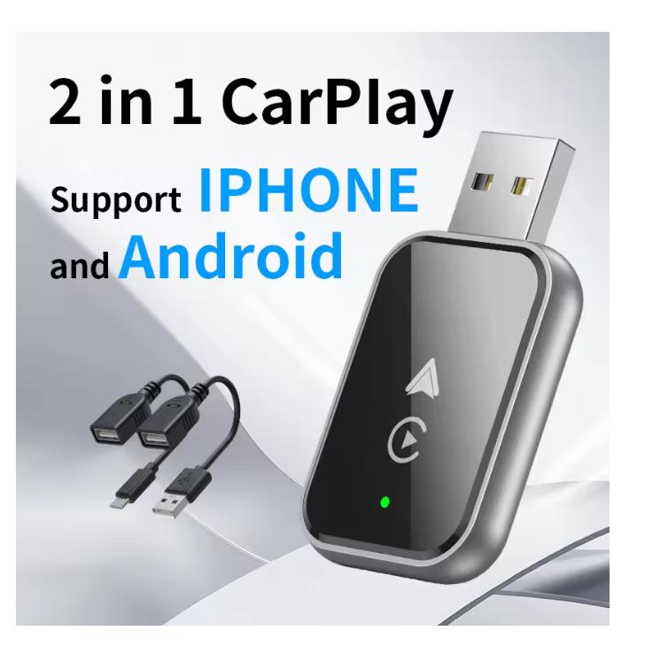 2025 Бездротовий адаптер CarPlay для iPhone, 2-в-1 Дротовий до Бездротового CarPlay, бездротовий адаптер Apple CarPlay з USB-C/Type-C Android Auto
2025 Бездротовий адаптер CarPlay для iPhone, 2-в-1 Дротовий до Бездротового CarPlay, бездротовий адаптер Apple CarPlay з USB-C/Type-C Android Auto