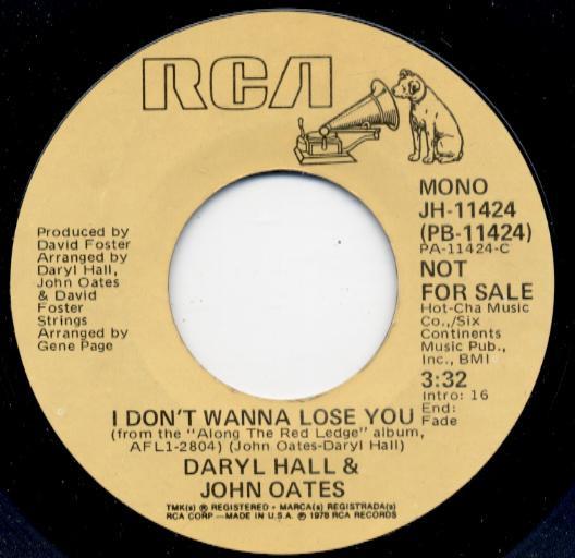 7inch Record DARYL HALL & JOHN OATES - I Don t Wanna Lose You JH11424PROMO RCA 1978 US Rock Used
7inch Record DARYL HALL & JOHN OATES - I Don t Wanna Lose You JH11424PROMO RCA 1978 US Rock Used