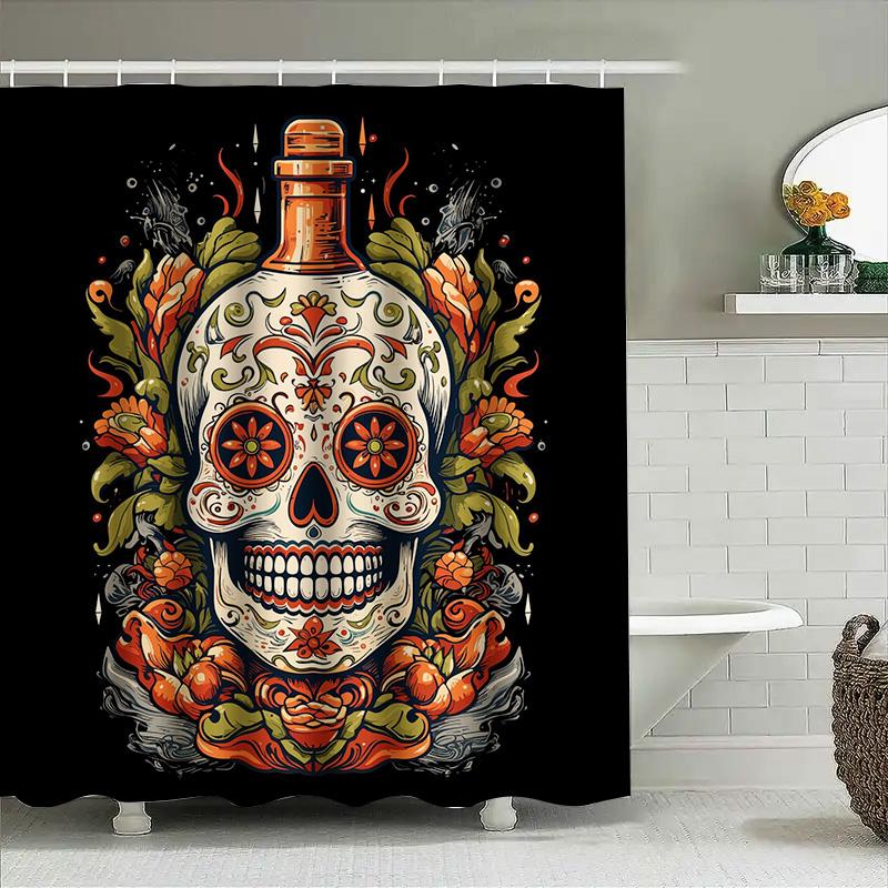 Tuniu Day Of The Dead Skull Shower Curtain Floral Skeleton Decor Spooky Halloween Gothic Decor W60H190(CM)-1 Pcs
Tuniu Day Of The Dead Skull Shower Curtain Floral Skeleton Decor Spooky Halloween Gothic Decor W60H190(CM)-1 Pcs