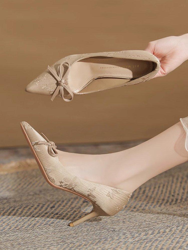 Satin high heels women s 2025 spring new bow stiletto light mouth single shoes women 39 абрикосовый
Satin high heels women s 2025 spring new bow stiletto light mouth single shoes women 39 абрикосовый