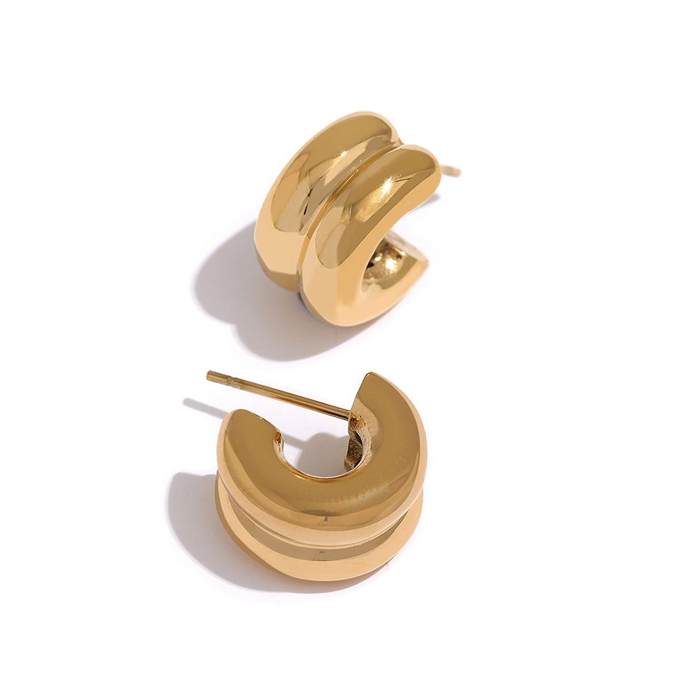Yhpup Stainless Steel Minimalist Metal Punk Gold PVD Plated Thick Stud Earrings for Women Waterproof Geometric Fashion Jewelry
Yhpup Stainless Steel Minimalist Metal Punk Gold PVD Plated Thick Stud Earrings for Women Waterproof Geometric Fashion Jewelry