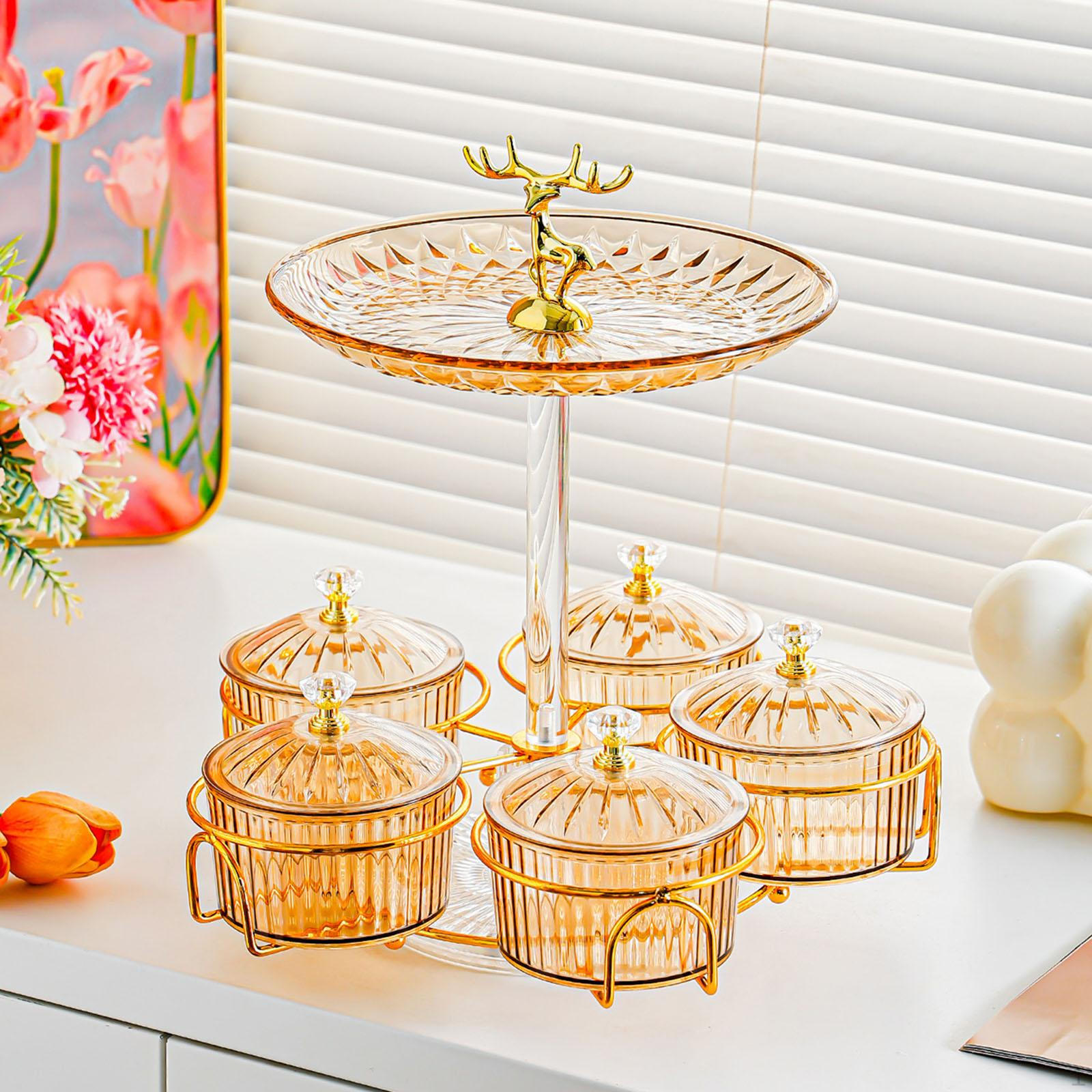 2 Layer Rotatable Serving Tray Cake Holder with 5 Boxes Storage Fruit Buffet Display for Wedding коричневый
2 Layer Rotatable Serving Tray Cake Holder with 5 Boxes Storage Fruit Buffet Display for Wedding коричневый