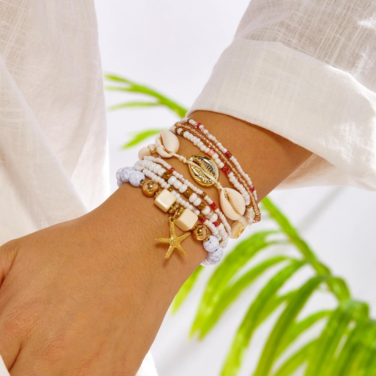 Bohemian Rice Beaded Shell Starfish Pendant Multilayer Bracelets For Women Men Sea Star Stackable Elastic Bangle Beach Jewelry
Bohemian Rice Beaded Shell Starfish Pendant Multilayer Bracelets For Women Men Sea Star Stackable Elastic Bangle Beach Jewelry