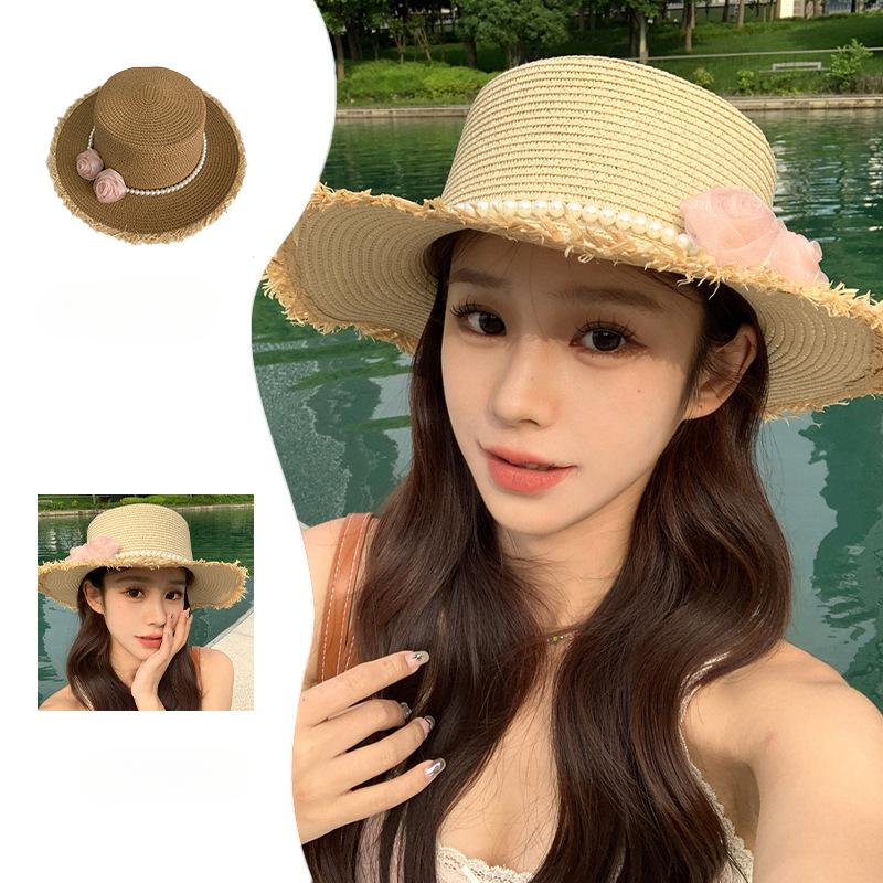 Summer Flower Bow Pearl Braided Straw Hat Women s New French Top Hat Seaside Beach Sunshade Straw Hat one size fits all
Summer Flower Bow Pearl Braided Straw Hat Women s New French Top Hat Seaside Beach Sunshade Straw Hat one size fits all