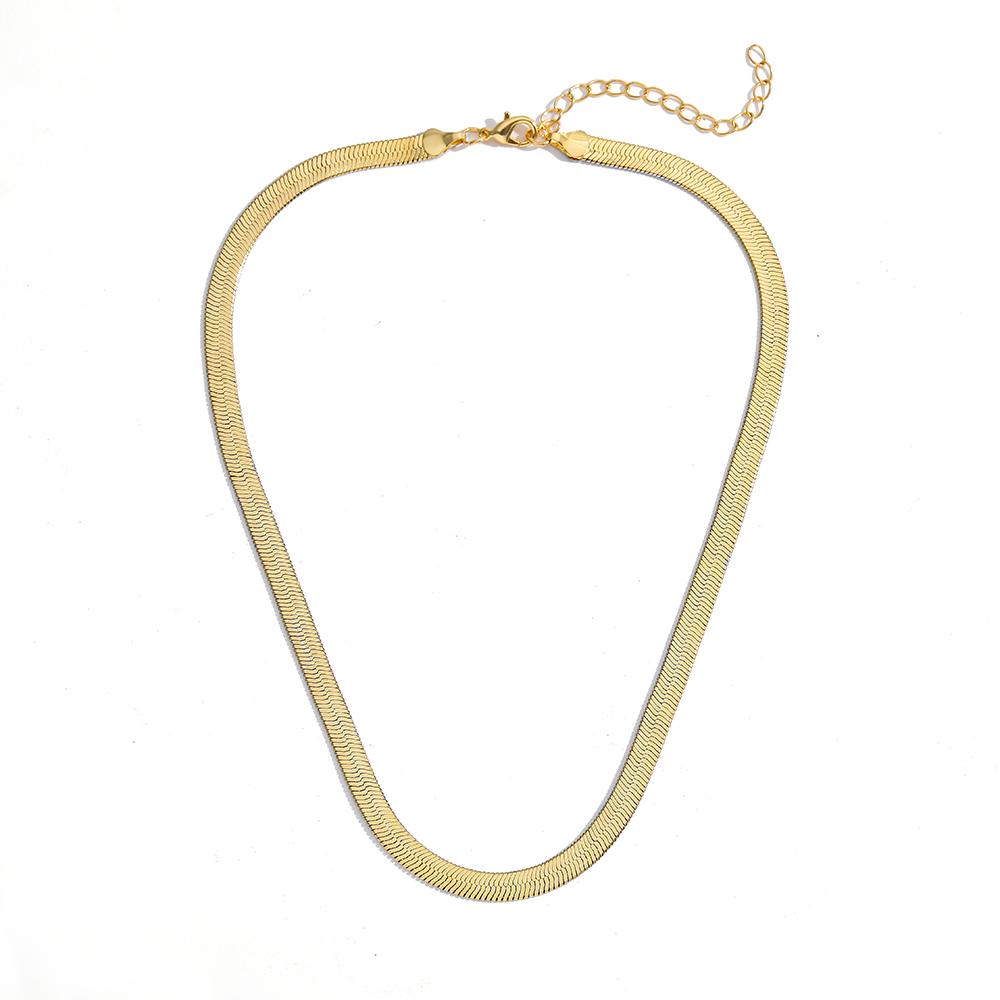Gold Color Mixed Snake Chain Necklace for Women Punk Rock Gold-plated Flat Herringbone Link Choker Collar Zircon
Gold Color Mixed Snake Chain Necklace for Women Punk Rock Gold-plated Flat Herringbone Link Choker Collar Zircon