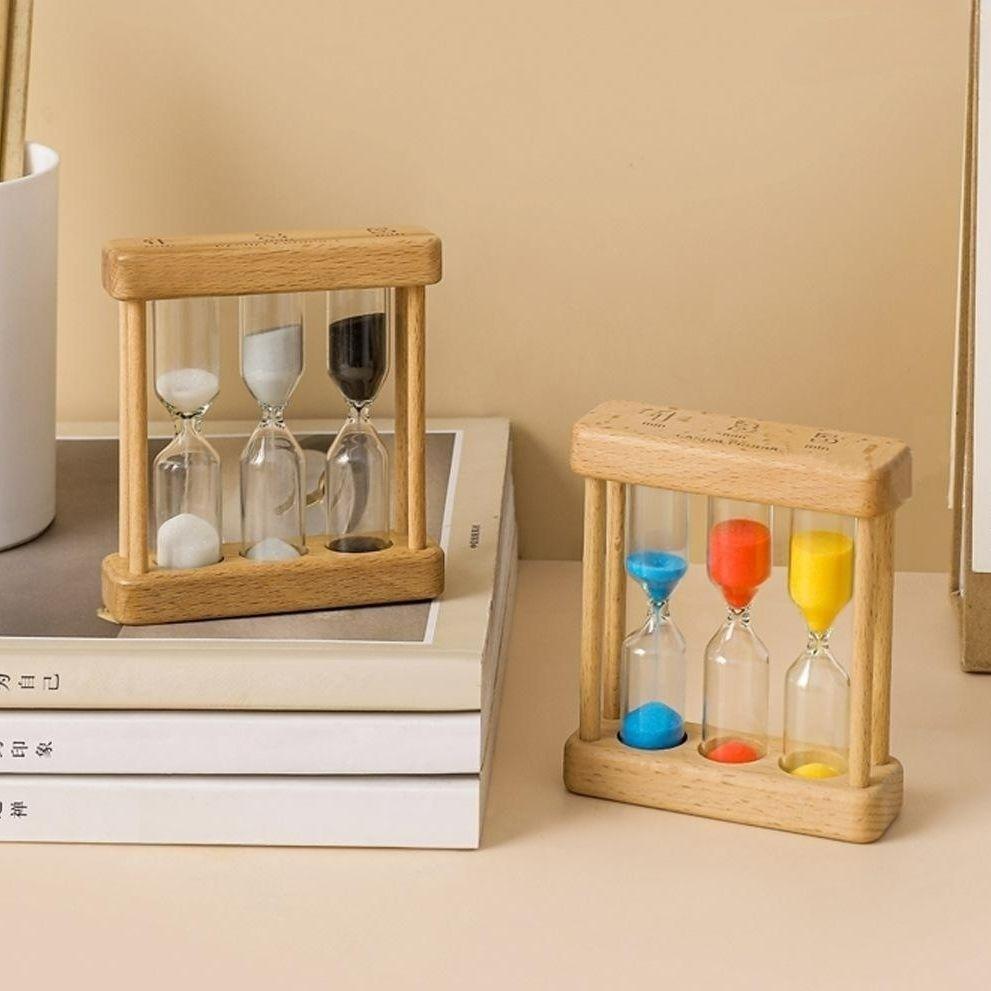 Деревянные песочные часы, украшение для домашнего стола, настольные песочные часы, кухонный таймер для зубной щетки, детский подарок, песочные часы, портативный счетчик времени