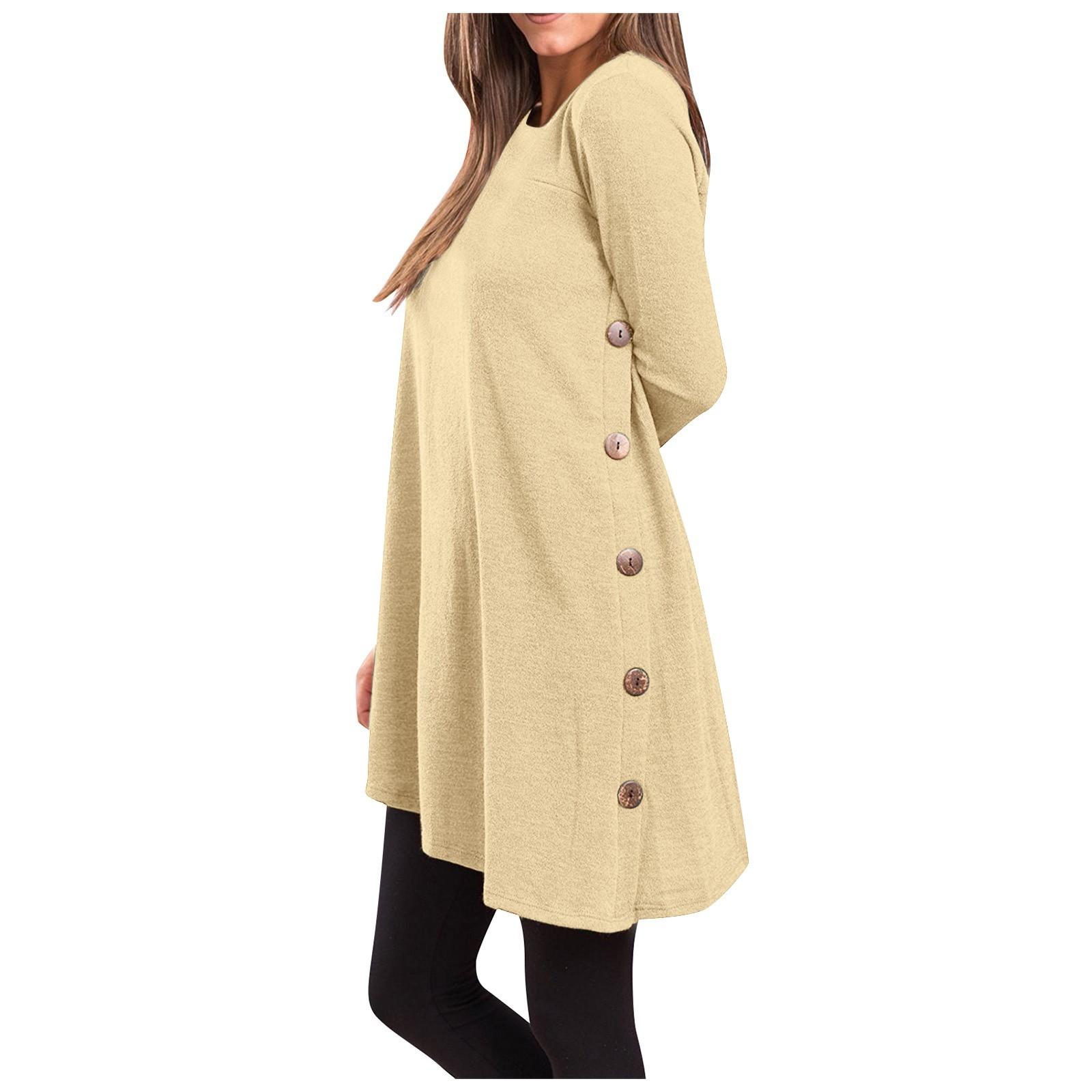 Women s Fashion Casual Color Button T-Shirt Long Sleeve Dress Party Dress S бежевий
Women s Fashion Casual Color Button T-Shirt Long Sleeve Dress Party Dress S бежевий
