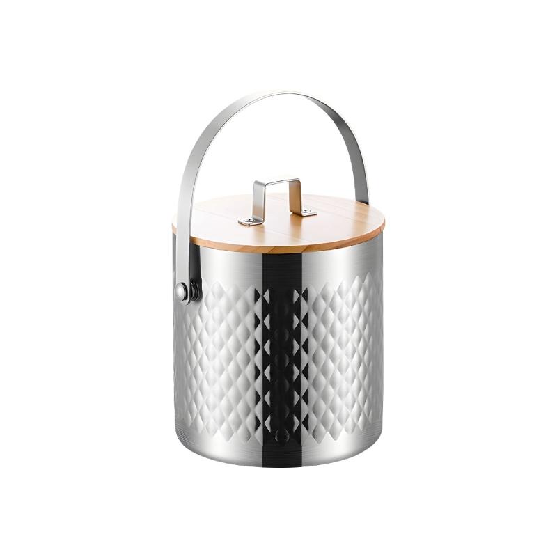 304 Stainless Steel Ice Chiller Bucket with Wood Lid 2 Liter Large Capacity For Champagnes Wine Beverage Chilling
304 Stainless Steel Ice Chiller Bucket with Wood Lid 2 Liter Large Capacity For Champagnes Wine Beverage Chilling