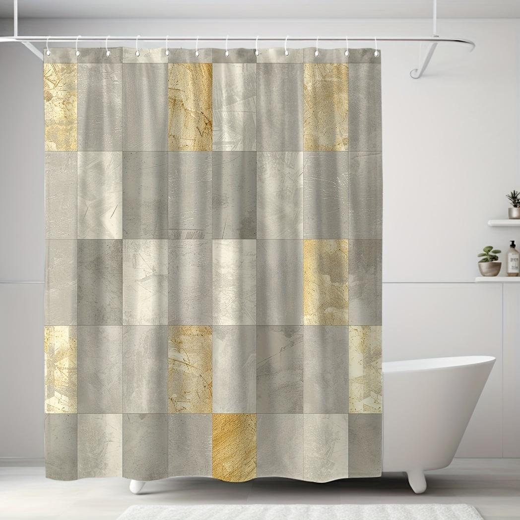 Geometric Grey Shower Curtain - Gilt Printed Pattern, Digitally Printed Polyester, 12 Hooks, Elegant Bathroom Decor W60H190(CM)-1 Pcs
Geometric Grey Shower Curtain - Gilt Printed Pattern, Digitally Printed Polyester, 12 Hooks, Elegant Bathroom Decor W60H190(CM)-1 Pcs
