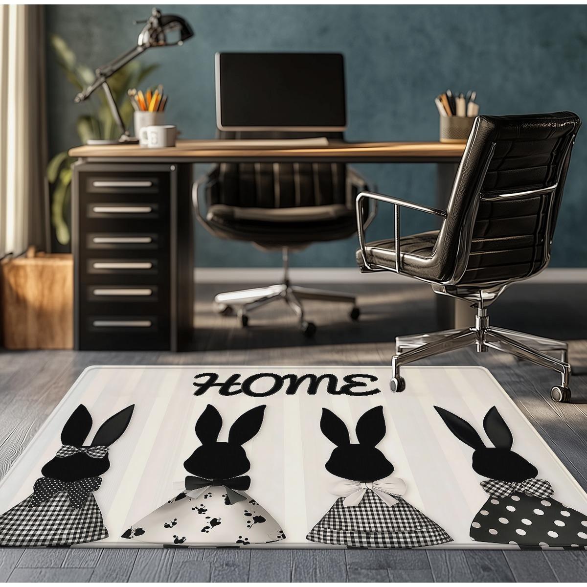 Home Bunny Rabbit Family Pattern Black White Striped Crystal Velvet Rug Modern Office Desk Floor Mat Anti Slip Carpet 60x90cm
Home Bunny Rabbit Family Pattern Black White Striped Crystal Velvet Rug Modern Office Desk Floor Mat Anti Slip Carpet 60x90cm