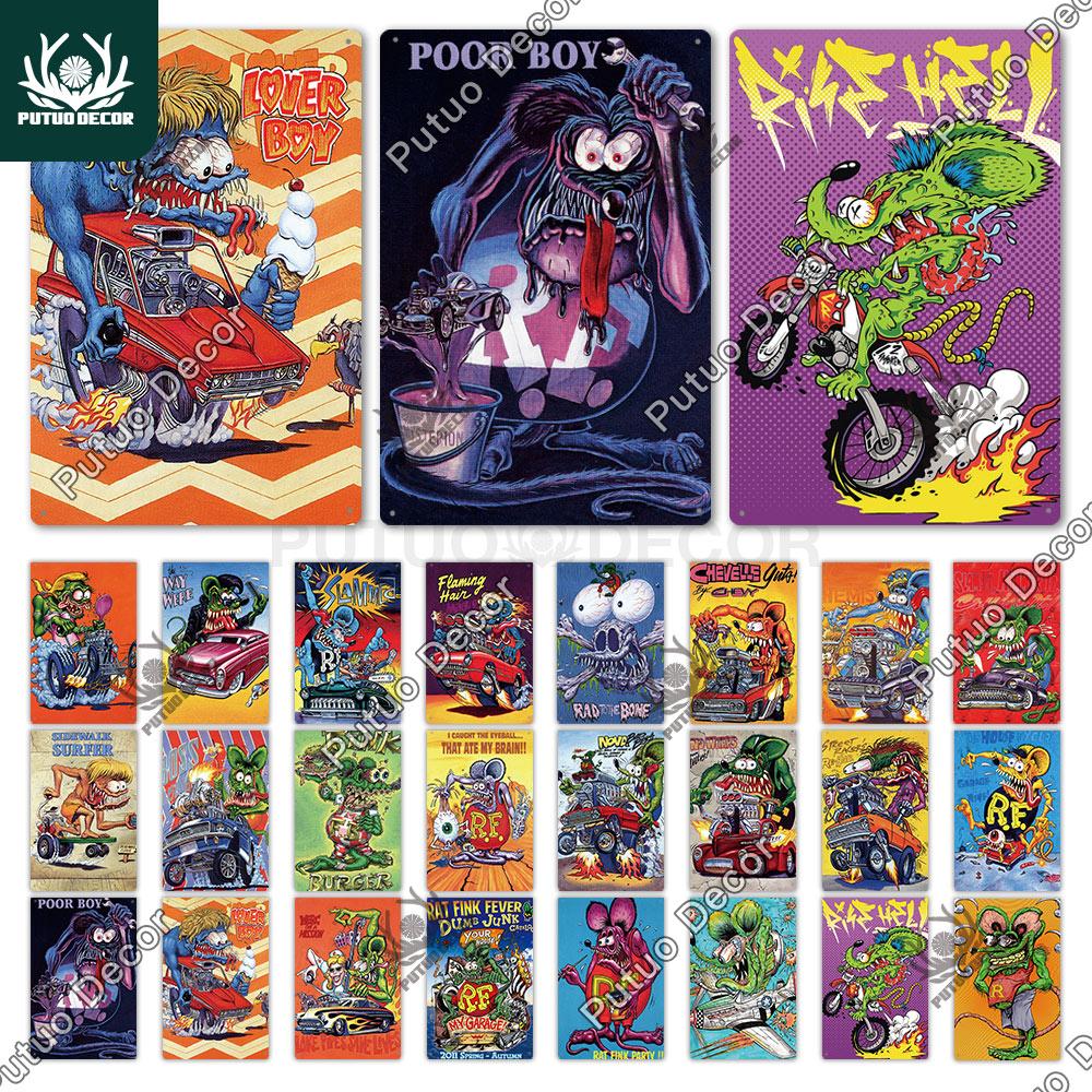 Декор Putuo Rat Fink, модифицированная автомобильная культура, винтажная металлическая жестяная вывеска, декоративная тарелка для гаража, мужская пещера, бар, паб, клуб, украшение
Декор Putuo Rat Fink, модифицированная автомобильная культура, винтажная металлическая жестяная вывеска, декоративная тарелка для гаража, мужская пещера, бар, паб, клуб, украшение