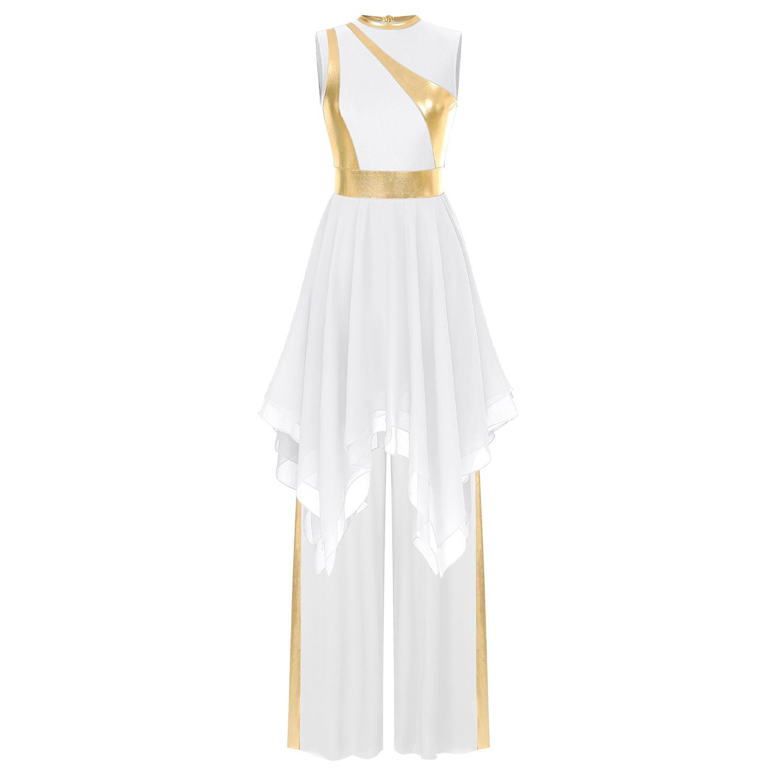 Жіночий костюм для танців у кольоровому стилі з двома елементами, металевими акцентами: сукня з нерівним подолом та широкі штани вільного крою S білий
Жіночий костюм для танців у кольоровому стилі з двома елементами, металевими акцентами: сукня з нерівним подолом та широкі штани вільного крою S білий