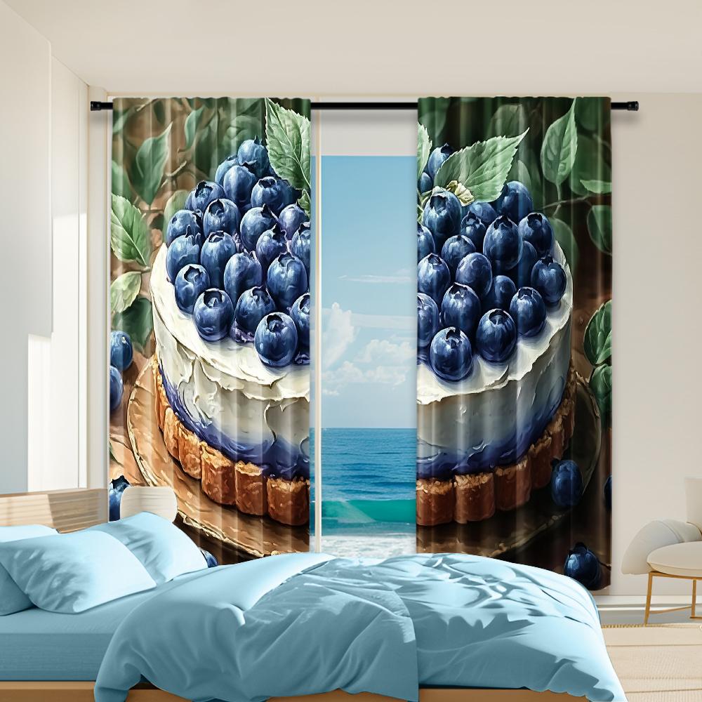 2 pcs versatile polyester transparent curtains for home decoration Blueberry Cake for use in bedrooms and living rooms 100*130 Grommet Top 1pcs
2 pcs versatile polyester transparent curtains for home decoration Blueberry Cake for use in bedrooms and living rooms 100*130 Grommet Top 1pcs