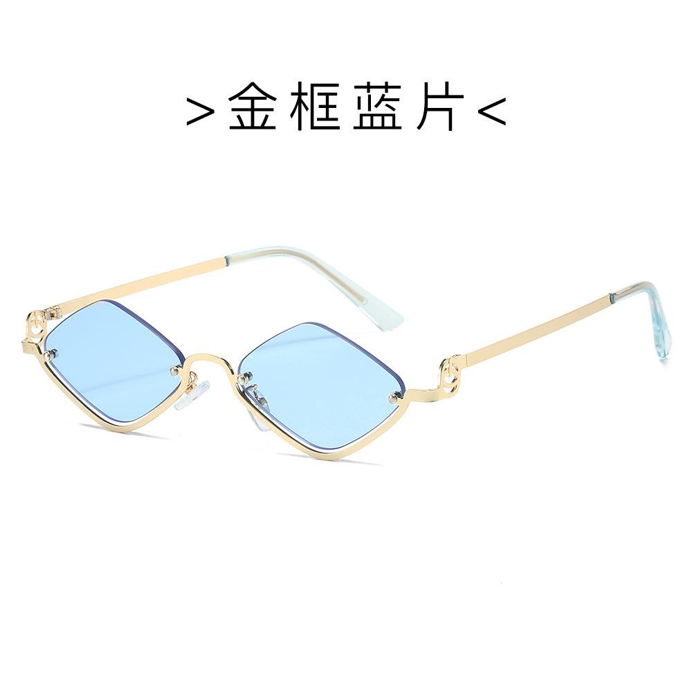Fashion half-frame rhombus sunglasses metal high-end new small-frame modern trendy catwalk European and American sunglasses
Fashion half-frame rhombus sunglasses metal high-end new small-frame modern trendy catwalk European and American sunglasses