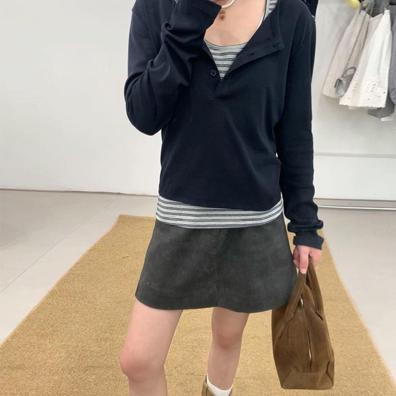 2026 Spring Korean Style Slim Striped Tank & Long Sleeve Denim Skirt Set for Women One Size
2026 Spring Korean Style Slim Striped Tank & Long Sleeve Denim Skirt Set for Women One Size