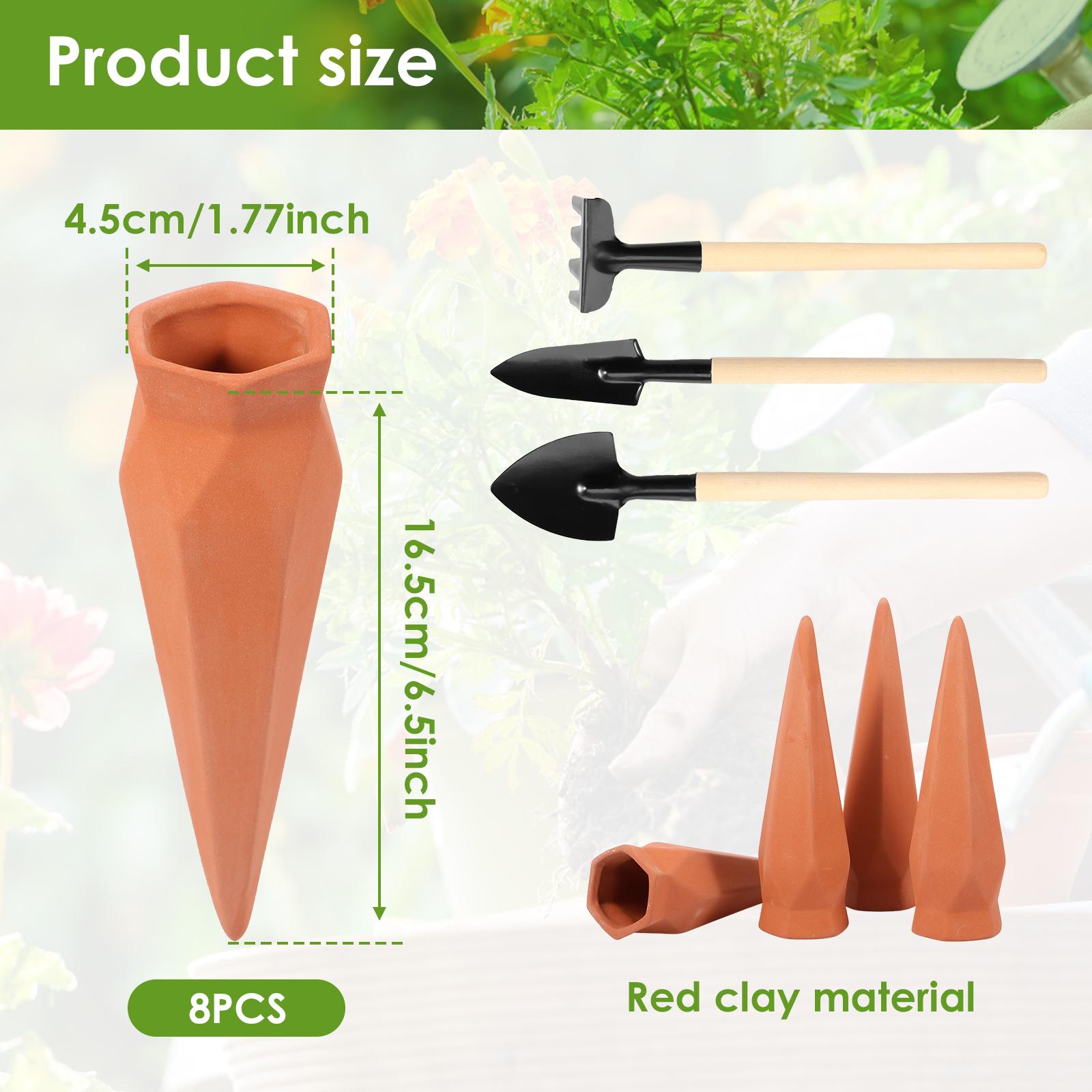 8Pcs Self Watering Stakes Red Clay Plant Watering Devices with Digging Tools Insert Indoor Automatic Mini Irrigation System
8Pcs Self Watering Stakes Red Clay Plant Watering Devices with Digging Tools Insert Indoor Automatic Mini Irrigation System