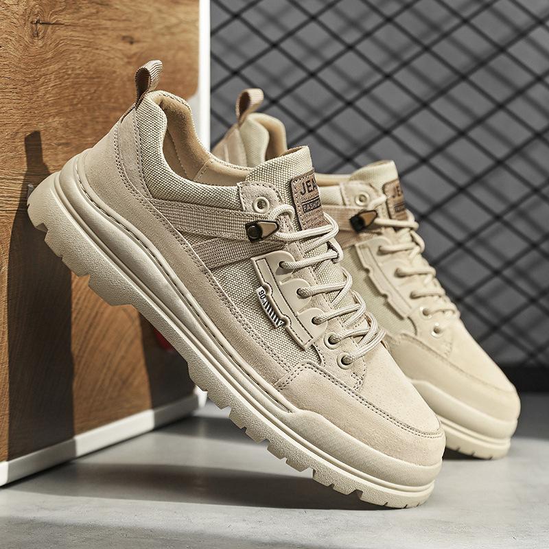 2024 осень мода повседневная обувь тренд новая молодежная мужская обувь амортизация легкая нескользящая дышащая износостойкая обувь для доски 44 хаки