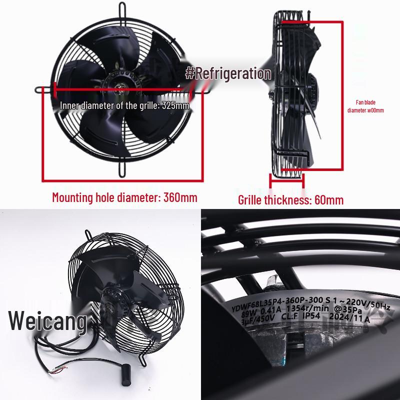 220V YDWF68L35P4-360P-300 Single-phase External Rotor Fan for Chillers and Cold Storage standard
220V YDWF68L35P4-360P-300 Single-phase External Rotor Fan for Chillers and Cold Storage standard
