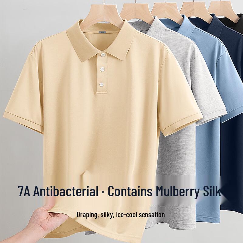 Xuezhongfei Men s Mulberry Silk Blend Short Sleeve Polo Shirt L
Xuezhongfei Men s Mulberry Silk Blend Short Sleeve Polo Shirt L