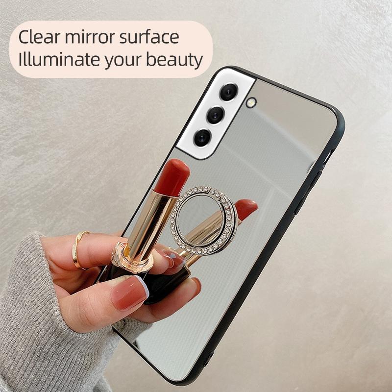 For Samsung Galaxy S21 FE 5G Mirror Design Anti-scratch Well-protected Cover TPU+PC Hybrid Mobile Phone Case with Metal Sheet Ring Kickstand Silver
For Samsung Galaxy S21 FE 5G Mirror Design Anti-scratch Well-protected Cover TPU+PC Hybrid Mobile Phone Case with Metal Sheet Ring Kickstand Silver