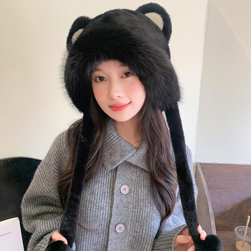 Plush hat women s autumn and winter thickened warm face small knitted cold hat Korean versatile wool hat M(52-58cm) чорний
Plush hat women s autumn and winter thickened warm face small knitted cold hat Korean versatile wool hat M(52-58cm) чорний