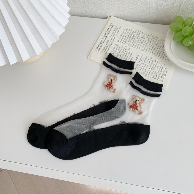 Spring And Summer Cute Bear Stockings Female Cass Cotton Bottom Thin Socks College Wind Glass Silk Medium Tube Cartoon Female Crystal Socks One size fits all
Spring And Summer Cute Bear Stockings Female Cass Cotton Bottom Thin Socks College Wind Glass Silk Medium Tube Cartoon Female Crystal Socks One size fits all