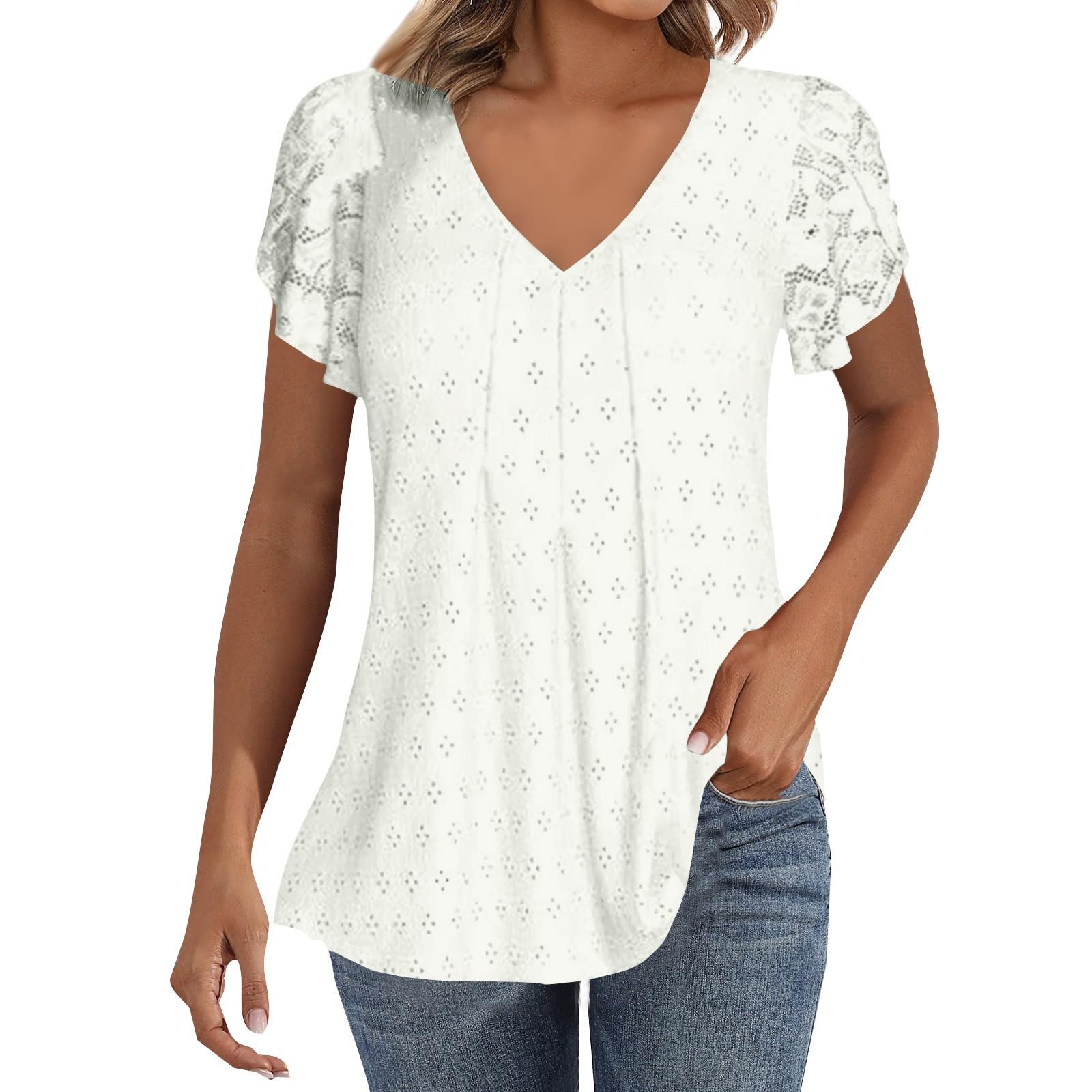 Женская мода с v-образным вырезом и элегантным темпераментным кружевным топом XL белый
Женская мода с v-образным вырезом и элегантным темпераментным кружевным топом XL белый