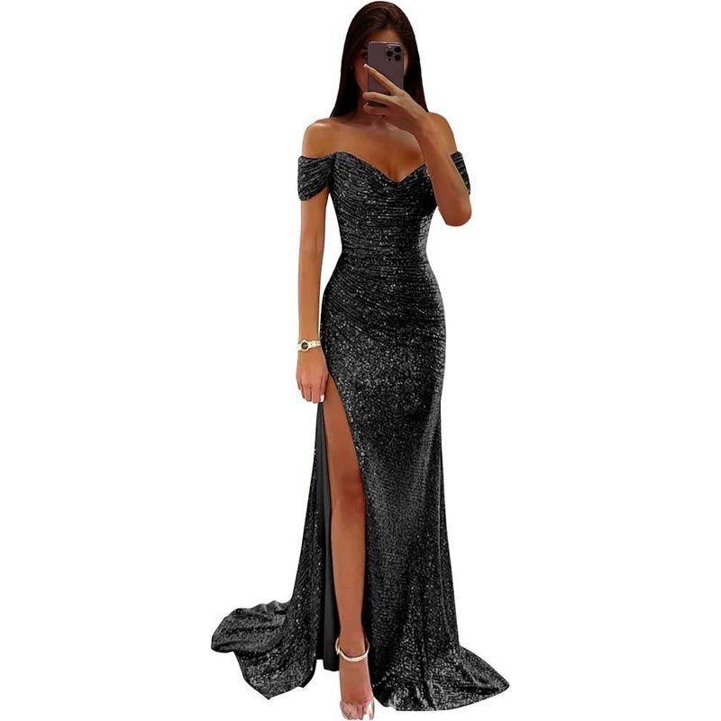 Cross-Border 2024 European and American New Style Party Sequin Off-Shoulder Slit Dress Ins Casual Fashion Dress for Women Black M
Cross-Border 2024 European and American New Style Party Sequin Off-Shoulder Slit Dress Ins Casual Fashion Dress for Women Black M