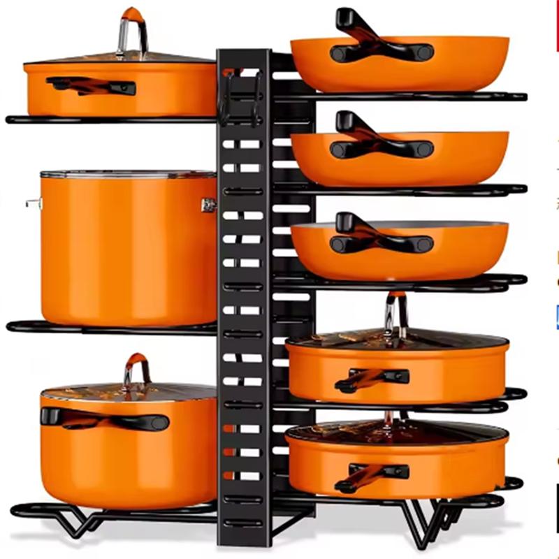 SHGO-Pot Organizer Rack 8 Tiers Pots And Pans Organizer, Pot Lid Organizer For Kitchen Cabinet Cookware Storage чёрный
SHGO-Pot Organizer Rack 8 Tiers Pots And Pans Organizer, Pot Lid Organizer For Kitchen Cabinet Cookware Storage чёрный