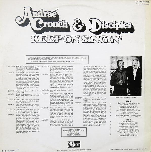 Виниловая пластинка ANDRA CROUCH THE DISCIPLES Keep On Singin LS7019 Light Records 1974 UK SoulFunk Б/у
Виниловая пластинка ANDRA CROUCH THE DISCIPLES Keep On Singin LS7019 Light Records 1974 UK SoulFunk Б/у