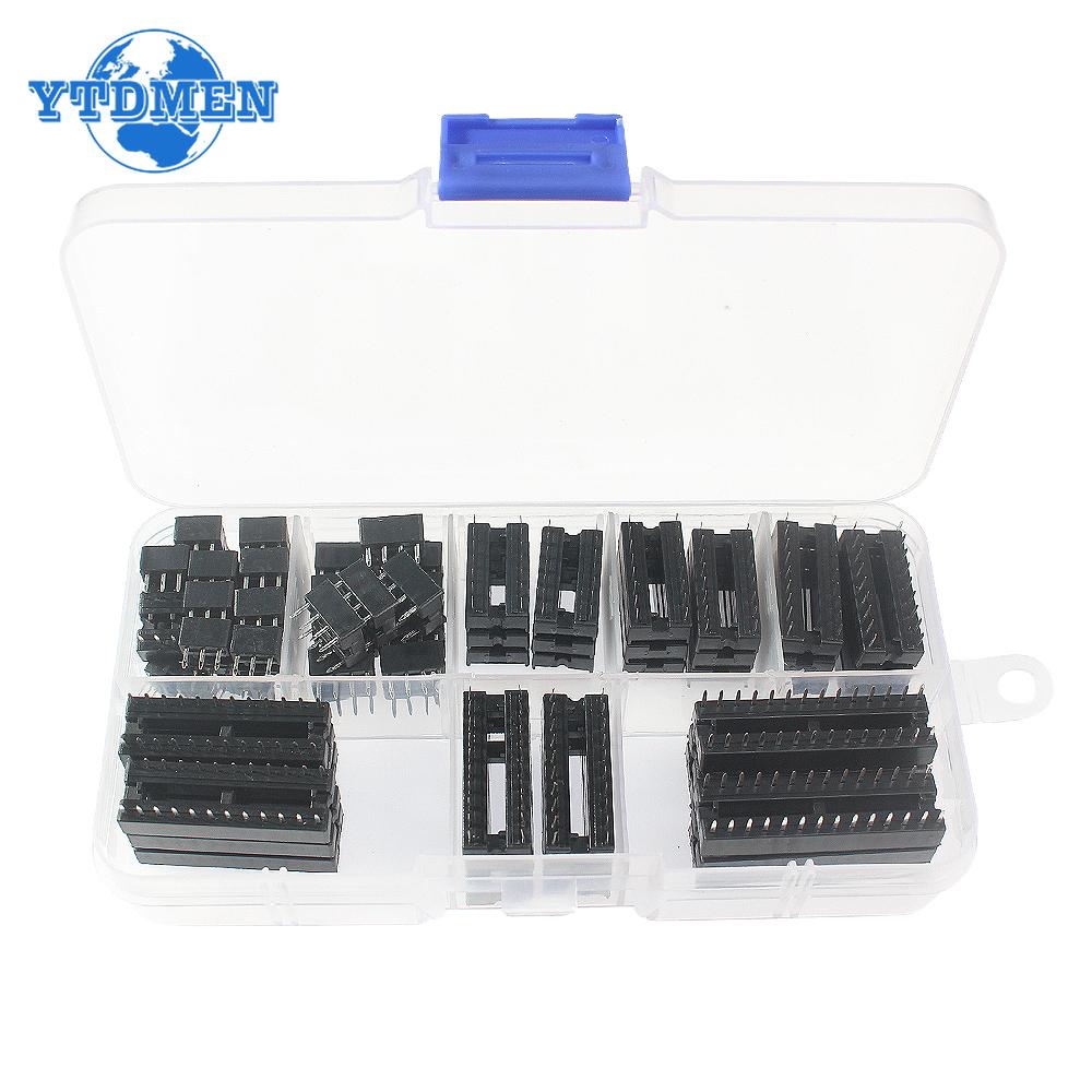 66 шт./коробка Роз єми для DIP мікросхем Адаптер Пайка 6/8/14/16/18/20/24/28 пінів Набір роз ємів для DIP мікросхем Електронний DIY Набір асорті чорний
66 шт./коробка Роз єми для DIP мікросхем Адаптер Пайка 6/8/14/16/18/20/24/28 пінів Набір роз ємів для DIP мікросхем Електронний DIY Набір асорті чорний