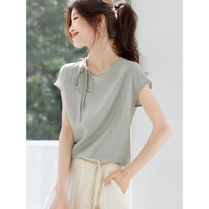 Womens Solid Color Round Neck Tie Detail Short Sleeve T Shirt L зелёный
Womens Solid Color Round Neck Tie Detail Short Sleeve T Shirt L зелёный