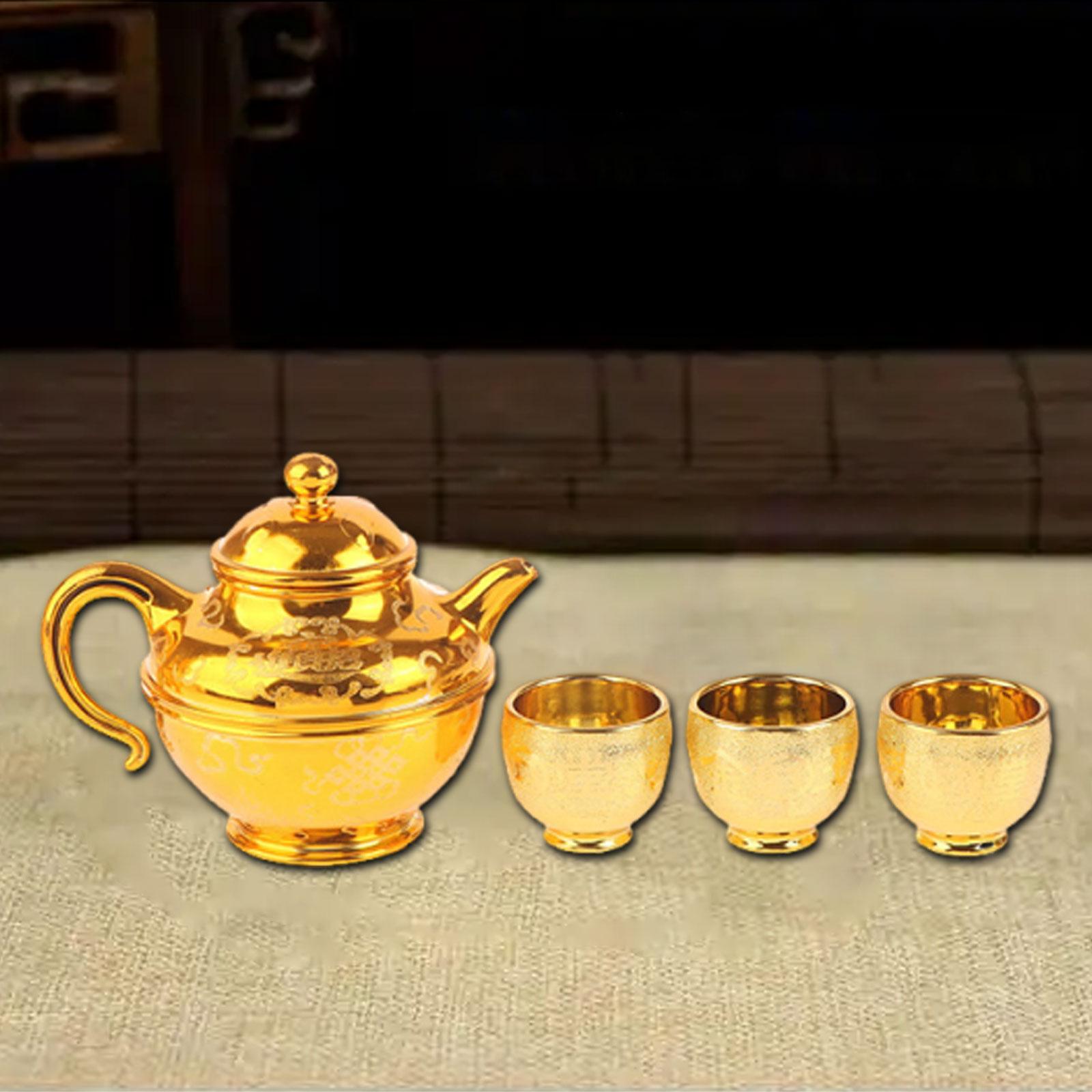 Tea Pot Set with 3 Cups ,Luxury Party Supplies Ornament Drinkware Serving Set for Party Bedroom Dining Table Living Room Home,
Tea Pot Set with 3 Cups ,Luxury Party Supplies Ornament Drinkware Serving Set for Party Bedroom Dining Table Living Room Home,