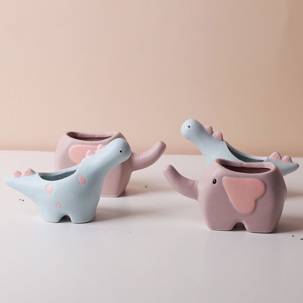 Ceramic Cute Dinosaur Home Decor Flower Shape Ornament Succulent Pot Vase Plant Pot Elephant
Ceramic Cute Dinosaur Home Decor Flower Shape Ornament Succulent Pot Vase Plant Pot Elephant