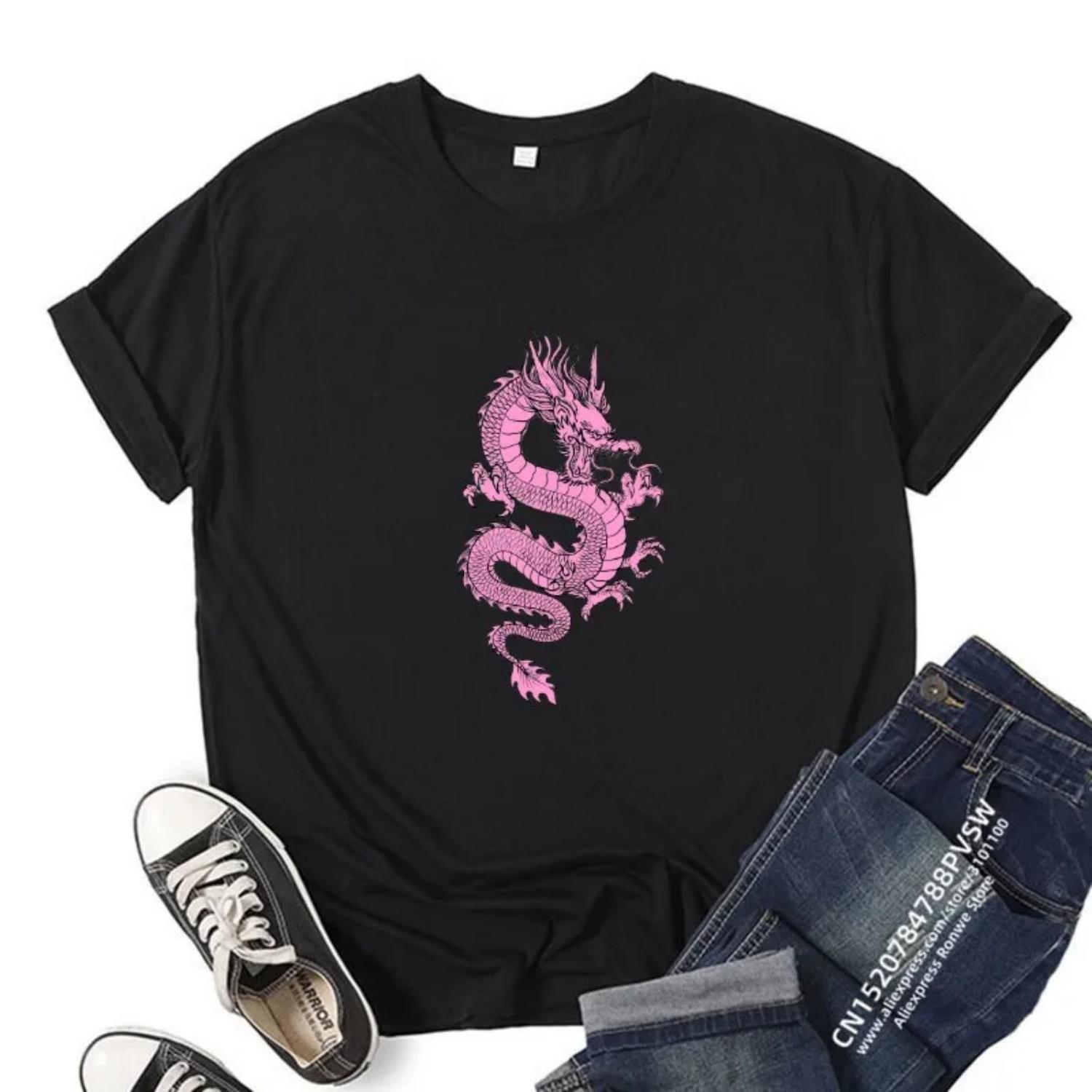 Women Dragon Print Graphic Funny T Shirt Girl Short Sleeve Casual Streewear Y2K Clothes Lady Letter Tees Tops Female clothing XXXXXL
Women Dragon Print Graphic Funny T Shirt Girl Short Sleeve Casual Streewear Y2K Clothes Lady Letter Tees Tops Female clothing XXXXXL