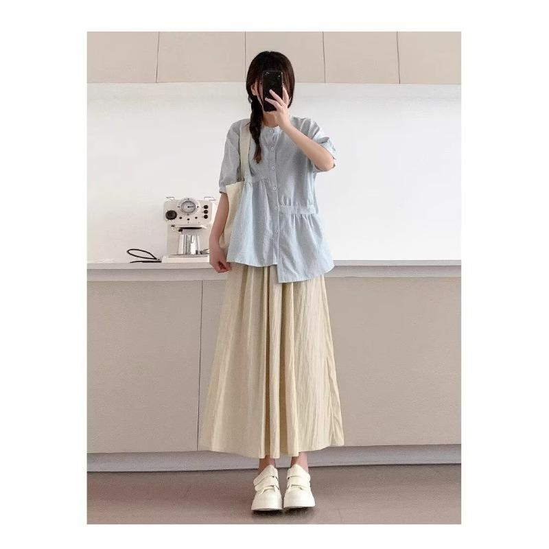 Женская новая летняя юбка-зонтик с плиссированным дизайном и высокой талией, которая делает их стройнее и стройнее, юбка-миди длиной до пола XXL