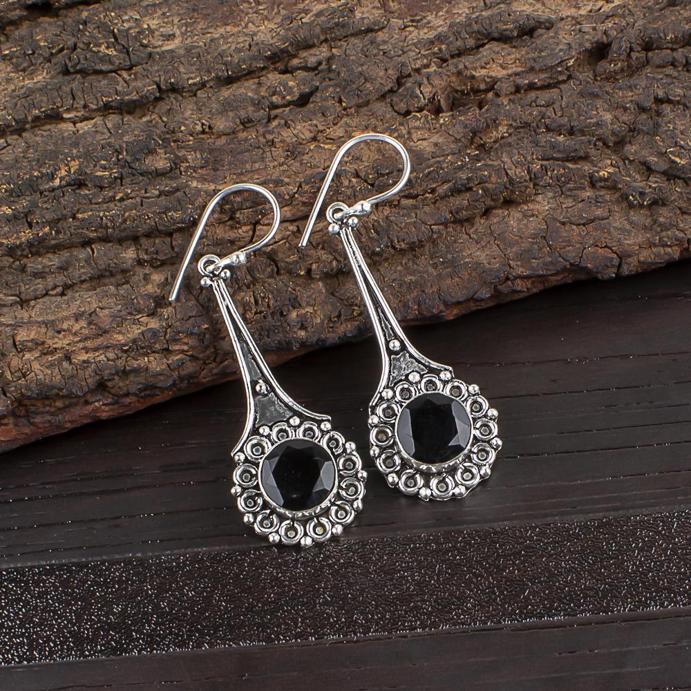 Black Onyx Gemstone Jewelry, 925 Sterling Silver Earrings, Beautiful Onyx Silver Earrings For Thanksgiving Gift 2.52 Inches чорний
Black Onyx Gemstone Jewelry, 925 Sterling Silver Earrings, Beautiful Onyx Silver Earrings For Thanksgiving Gift 2.52 Inches чорний