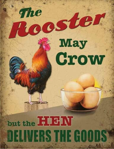 DAOLEG Vintage The Rooster May Crow But The Hen Delivers The Good Wall Decor Man Cave Bar Us United States Rustic Metal Tin S 20x30cm(7.8x11.8inch)
DAOLEG Vintage The Rooster May Crow But The Hen Delivers The Good Wall Decor Man Cave Bar Us United States Rustic Metal Tin S 20x30cm(7.8x11.8inch)