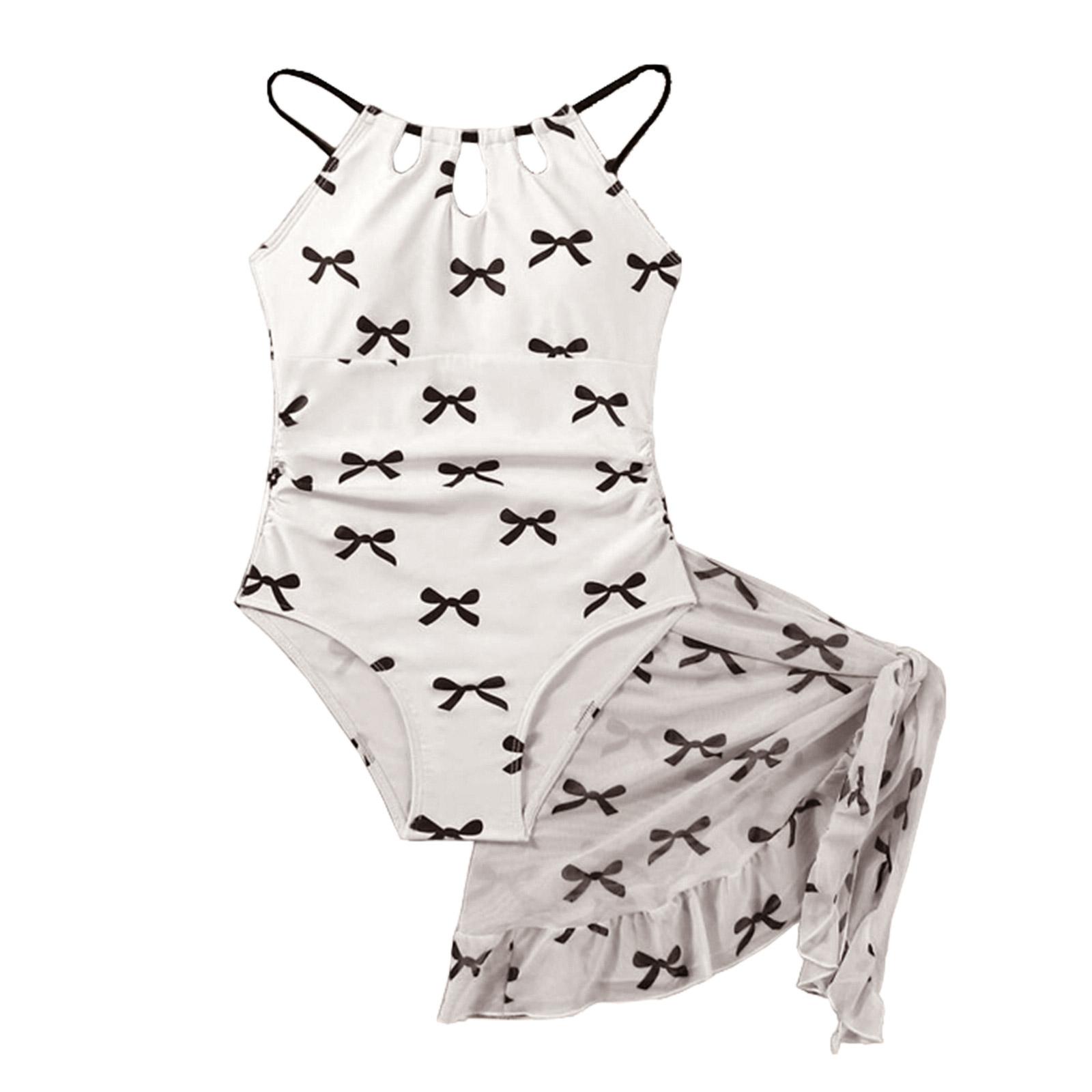 Girls One Piece Swimsuit with Skirt Cover Up Set Summer Swimwear for Big Kids Toddler Kids Bathing Suit with Adjustable Straps and Keyhole Back 9Y білий
Girls One Piece Swimsuit with Skirt Cover Up Set Summer Swimwear for Big Kids Toddler Kids Bathing Suit with Adjustable Straps and Keyhole Back 9Y білий