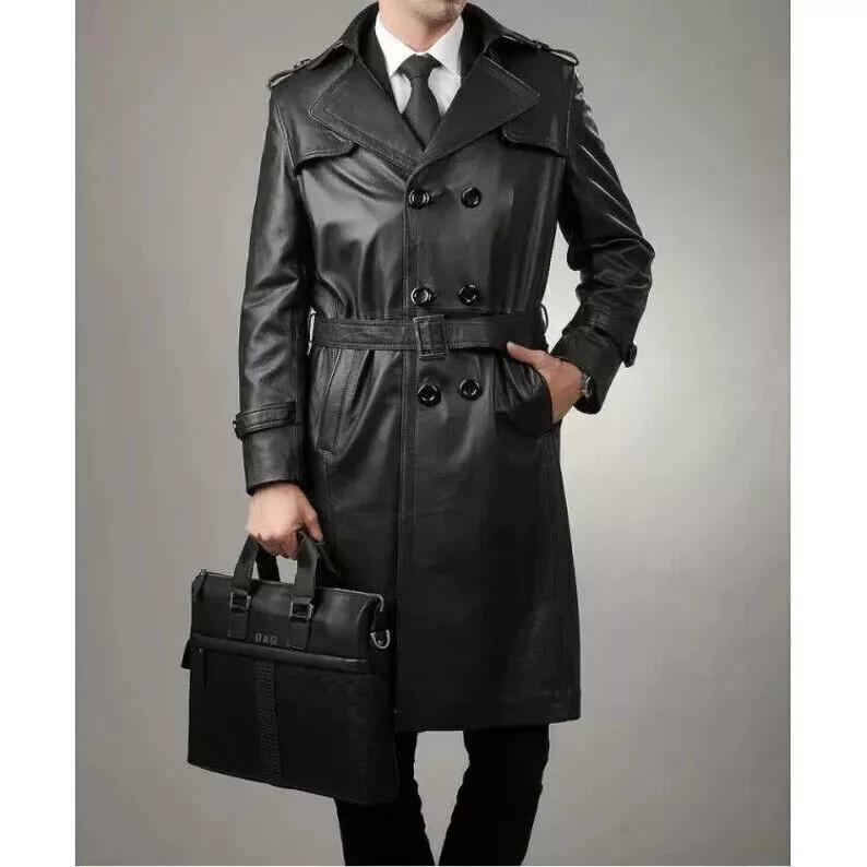 Fashion Formal Work Original lambskin Leather Black Handmade Trench Coat Stylish S
Fashion Formal Work Original lambskin Leather Black Handmade Trench Coat Stylish S