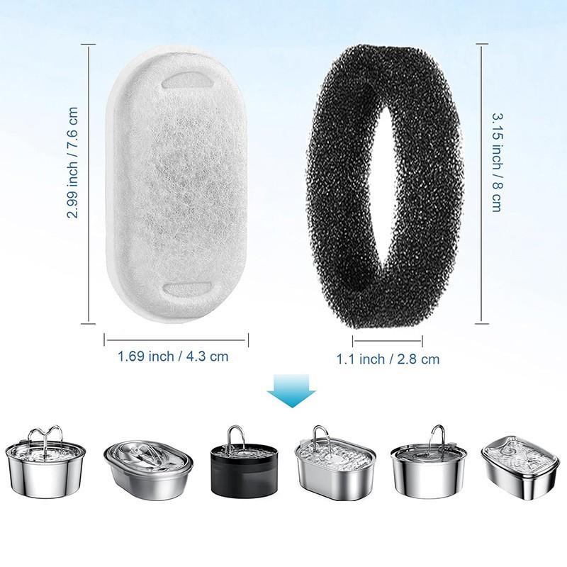 Stainless steel pet water dispenser filter element, coconut shell activated carbon, cationic resin, filter cotton 8-pack
Stainless steel pet water dispenser filter element, coconut shell activated carbon, cationic resin, filter cotton 8-pack