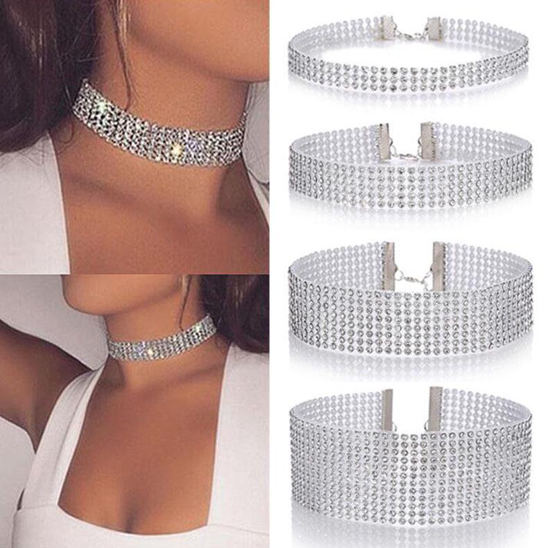 Luxury Diamond Clavicle Chain: European & American Fashion Choker Necklace 3 Rows Silver
Luxury Diamond Clavicle Chain: European & American Fashion Choker Necklace 3 Rows Silver
