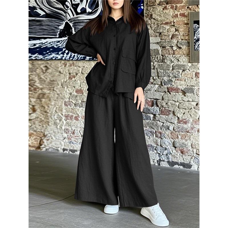 New Casual 2 Piece Tracksuit Loose Fit Long Sleeve Top And Wide Leg Pants For Women 4XL чёрный
New Casual 2 Piece Tracksuit Loose Fit Long Sleeve Top And Wide Leg Pants For Women 4XL чёрный